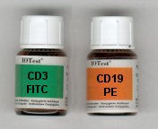 Fluoreszenzmarkierte Antikrper CD3-FITC und CD19-PE