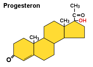 Chemische Formel des Hydroxyprogesterons